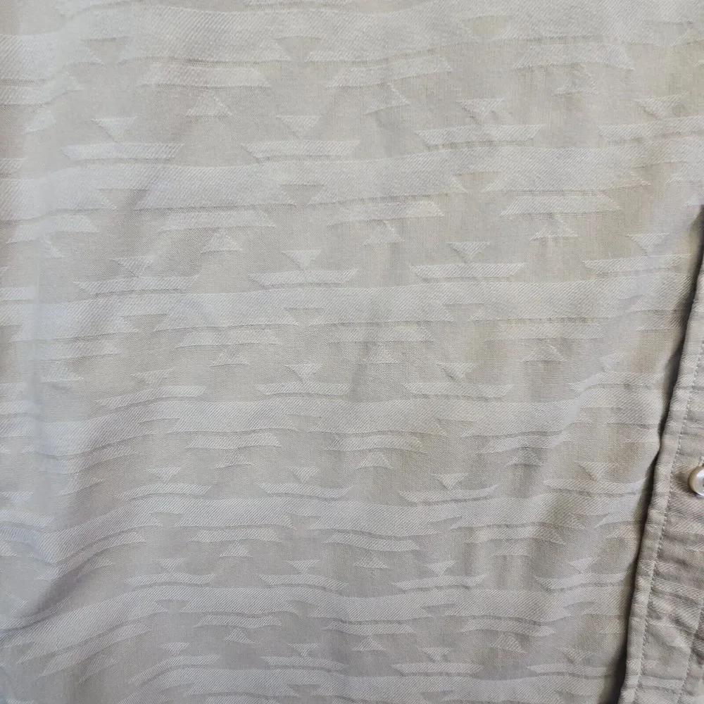 Vintage The North Face Shirt Men XL Beige Jacquard Aztec Grunge Classic Work 90s